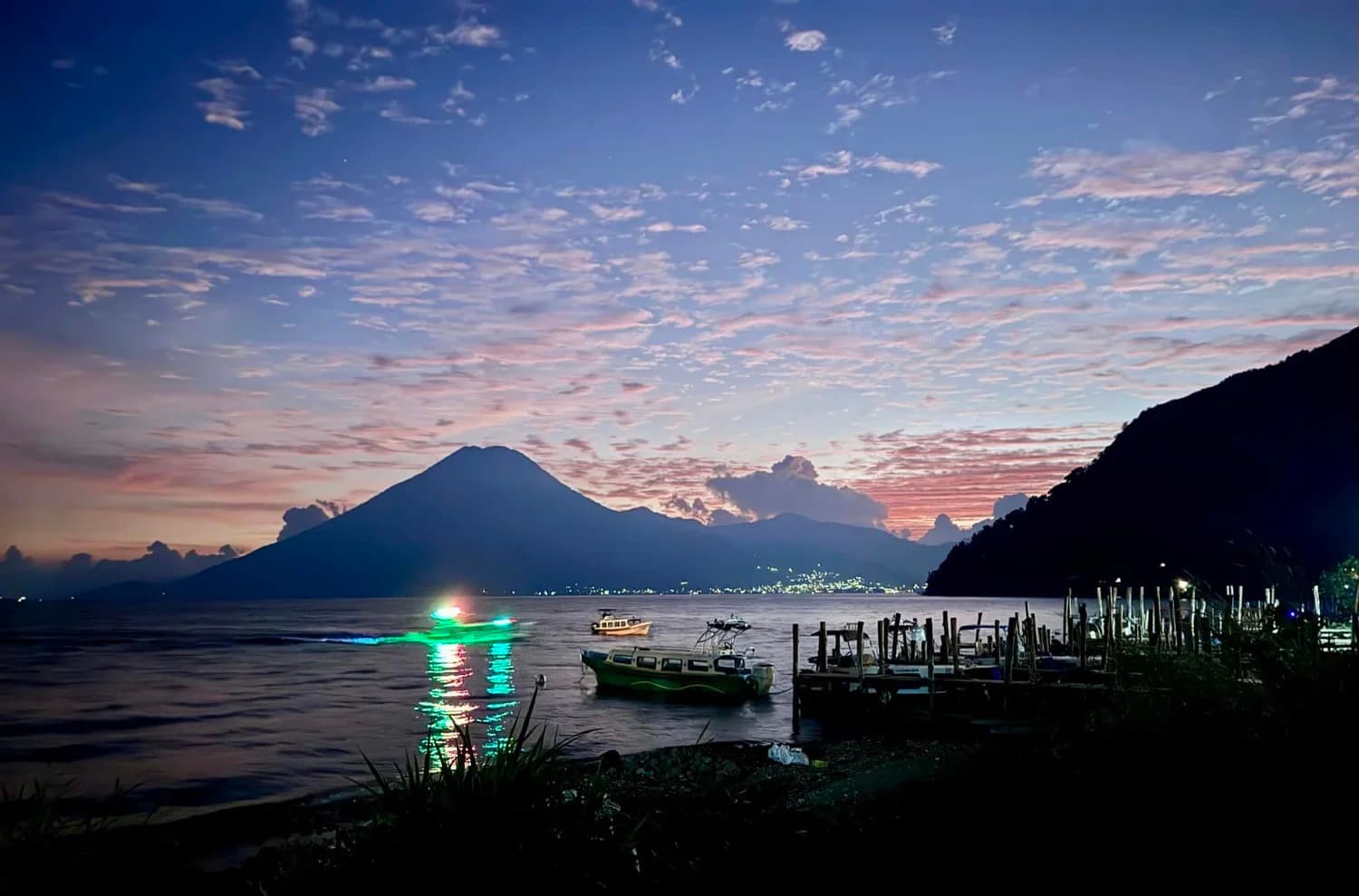 Gathered around the sacred fire at Lake Atitlán