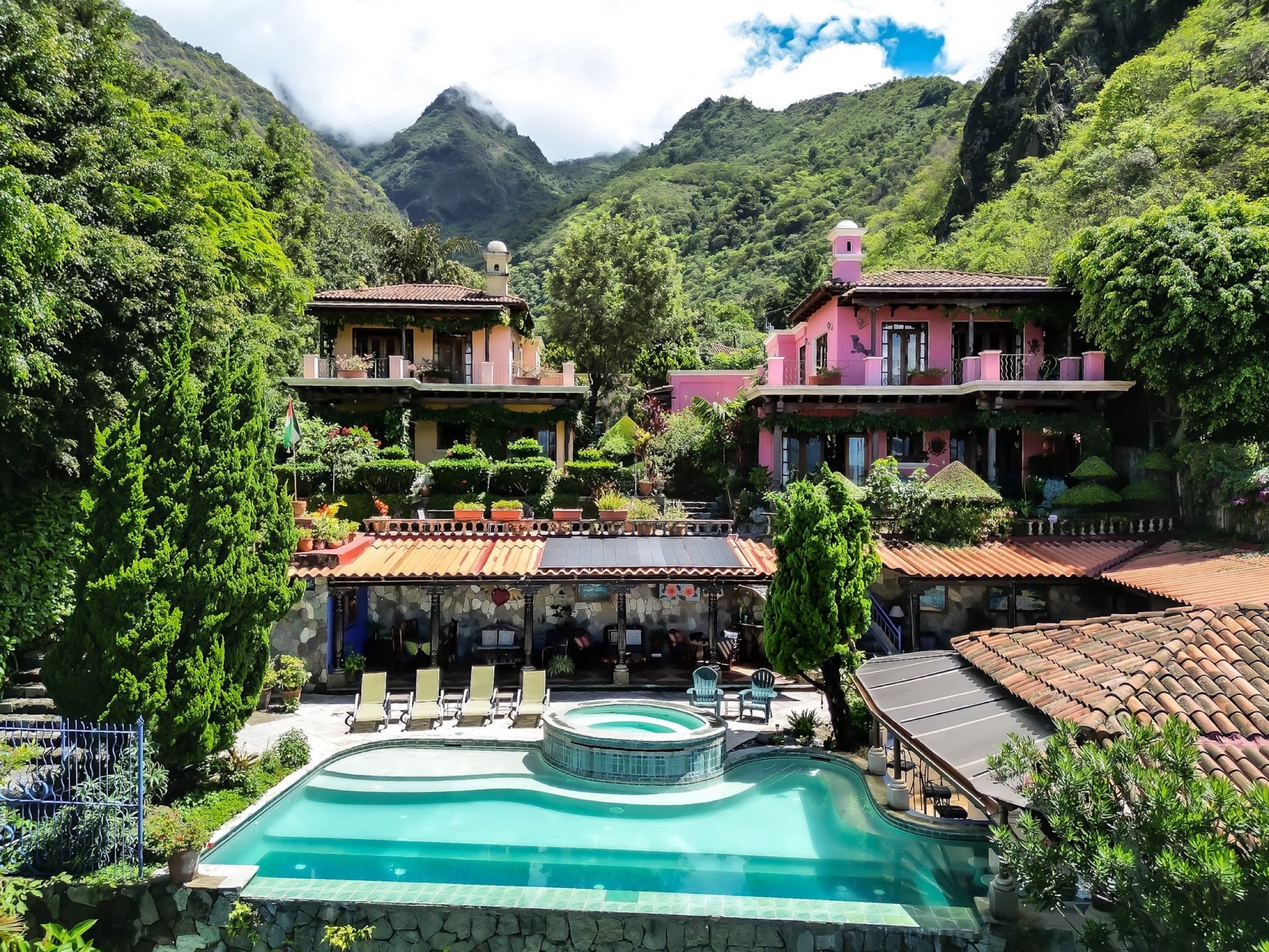 Villas del Carmen from above on Lake Atitlán